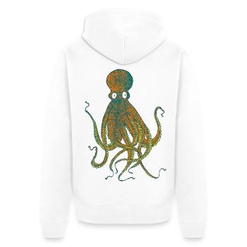Pieuvre - Veste à capuche bio Premium Unisexe - blanc - Dos - Thijin (182cm)
