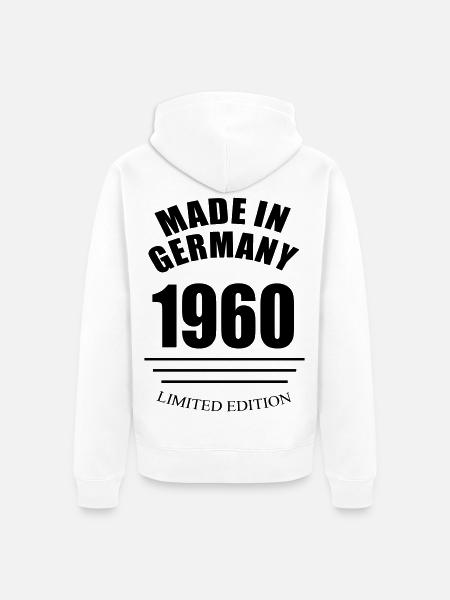 MADE IN GERMANY 1960 limited edition - Unisex Premium Organic Zip Hoodie - white