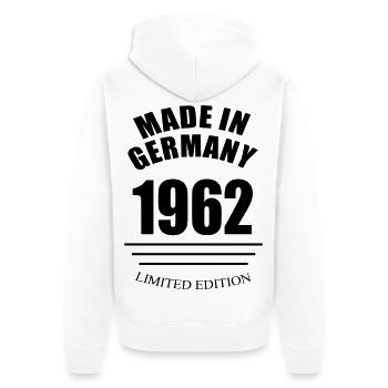 Made in Germany 1962 limited edition - Unisex Premium Bio Zip Hoodie - Weiß - Hinten - Thijin (182cm)