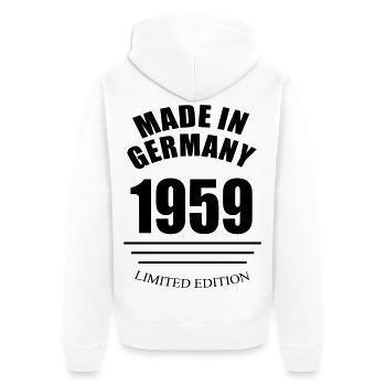 Made in Germany 1959 limited edition - Unisex Premium Bio Zip Hoodie - Weiß - Hinten - Thijin (182cm)