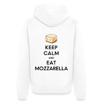 Keep Calm and Eat Mozzarella - Unisex Premium Bio Zip Hoodie - Weiß - Hinten - Thijin (182cm)