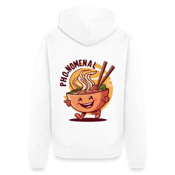 Pho-nomenal  - Unisex Premium Bio Zip Hoodie - Weiß - Hinten - Thijin (182cm)