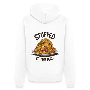 Stuffed to the Max - Unisex Premium Organic Zip Hoodie - white - Back - Thijin (182cm)
