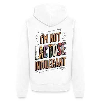 Not Lactose Intolerant - Unisex Premium Bio Zip Hoodie - Weiß - Hinten - Thijin (182cm)