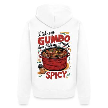 Spicy Gumbo, Spicy Attitude - Unisex Premium Organic Zip Hoodie - white - Back - Thijin (182cm)