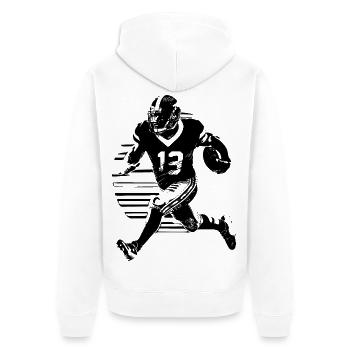 American Footballer - Unisex Premium Bio Zip Hoodie - Weiß - Hinten - Thijin (182cm)