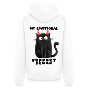 Emotionaler Support-Dämon – Lustige Katzen Edition - Unisex Premium Bio Zip Hoodie - Weiß - Hinten - Thijin (182cm)