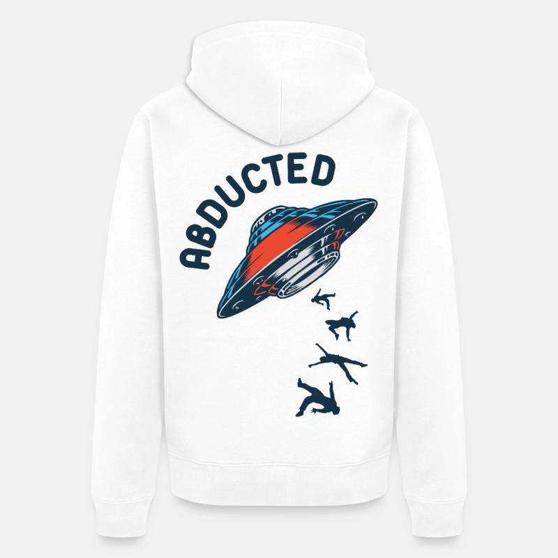 ufo_abducted_alien_mars - Veste à capuche bio Premium Unisexe - blanc