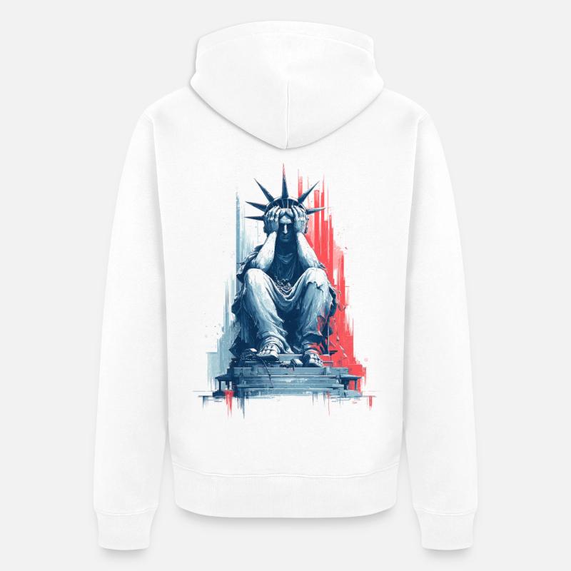 Triste Dame Liberté - Veste à capuche bio Premium Unisexe - blanc
