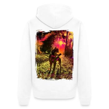 Husky in the mystical sunset - Unisex Premium Organic Zip Hoodie - white - Back - Thijin (182cm)