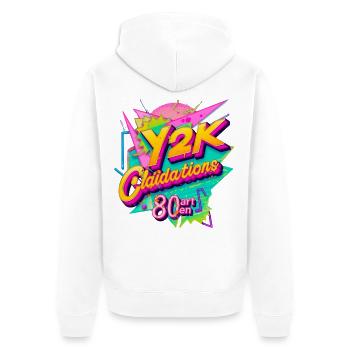 Y2K Retro Celebration Design - Unisex Premium Organic Zip Hoodie - white - Back - Thijin (182cm)
