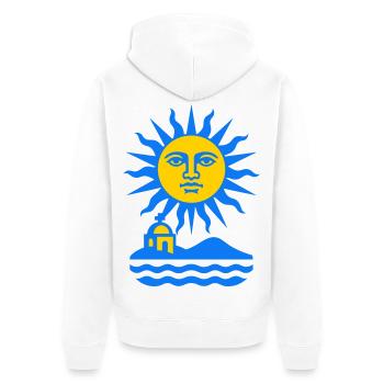 Greece Sun Art - Unisex Premium Bio Zip Hoodie - Weiß - Hinten - Thijin (182cm)