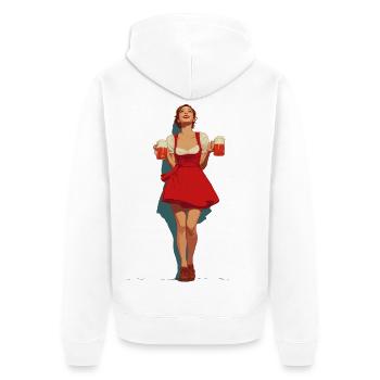 Beermaid - Unisex Premium Organic Zip Hoodie - white - Back - Thijin (182cm)