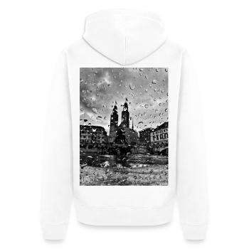 vers la vieille ville de Zurich - Veste à capuche bio Premium Unisexe - blanc - Dos - Thijin (182cm)