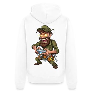 Joueur d’aventure avec outils Craftsman - Veste à capuche bio Premium Unisexe - blanc - Dos - Thijin (182cm)