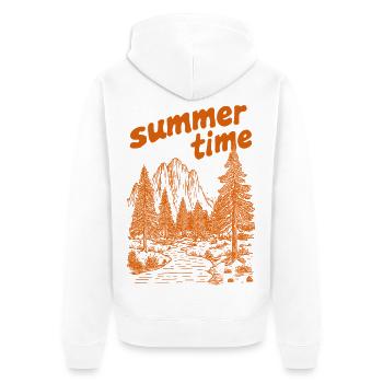 Silhouette de la nature estivale - Veste à capuche bio Premium Unisexe - blanc - Dos - Thijin (182cm)