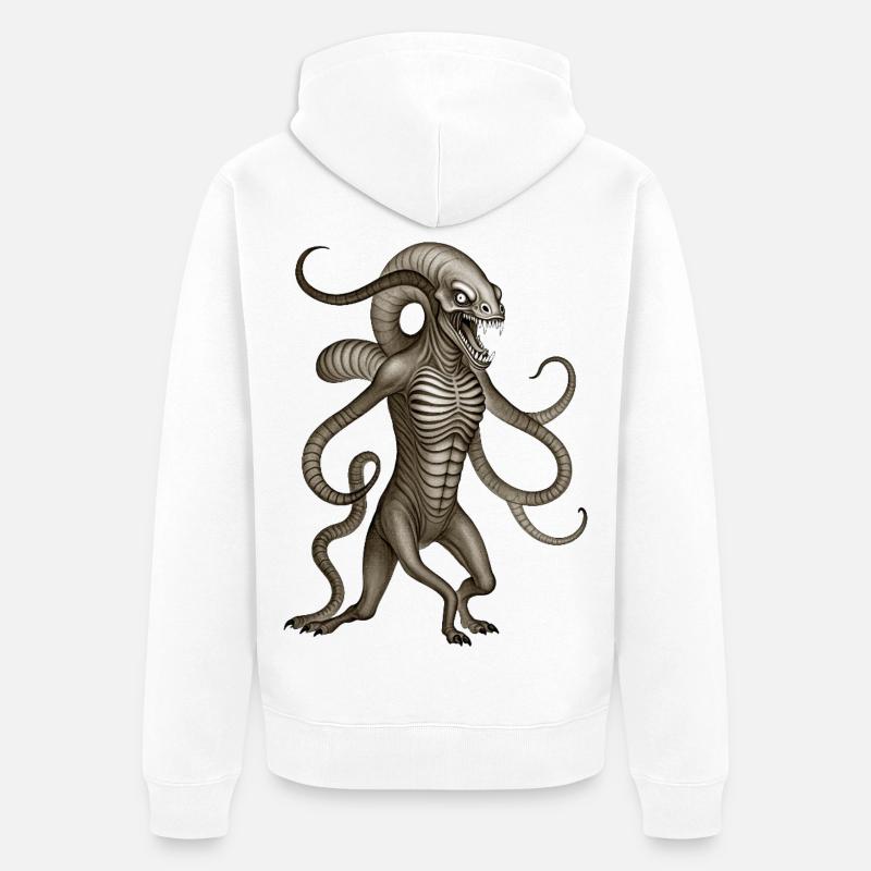 BUG #7 - dark hell - Veste à capuche bio Premium Unisexe - blanc