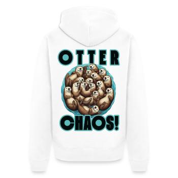 Humor Otters Otter Chaos Spaß - Unisex Premium Bio Zip Hoodie - Weiß - Hinten - Thijin (182cm)