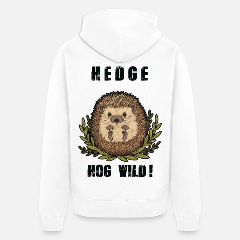 Hérisson Hedge Hog Wild Mignon - Veste à capuche bio Premium Unisexe - blanc