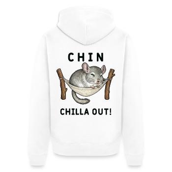 Humour Chinchilla Chin ChillaOut - Veste à capuche bio Premium Unisexe - blanc - Dos - Thijin (182cm)