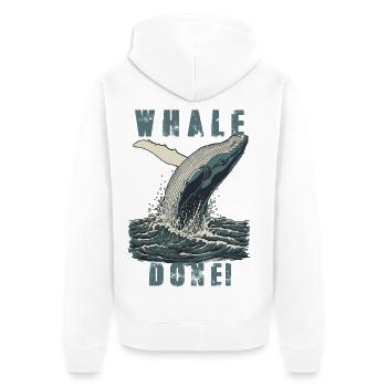Humour Baleine Whale Done Vintage - Veste à capuche bio Premium Unisexe - blanc - Dos - Thijin (182cm)