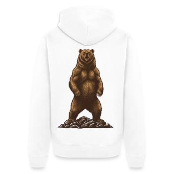 Majestic Grizzly Bear Power Wild - Unisex Premium Organic Zip Hoodie - white - Back - Thijin (182cm)