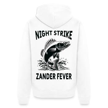 Fishing Sandre River Night Strike - Unisex Premium Organic Zip Hoodie - white - Back - Thijin (182cm)
