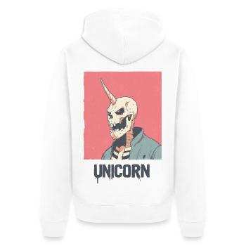 Crâne de licorne - Veste à capuche bio Premium Unisexe - blanc - Dos - Thijin (182cm)