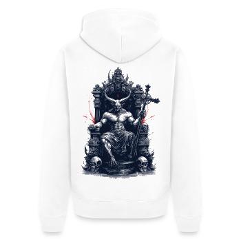 Night King - Unisex Premium Organic Zip Hoodie - white - Back - Thijin (182cm)