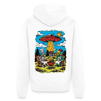 Barbecue de la fin du monde - Veste à capuche bio Premium Unisexe - blanc - Dos - Thijin (182cm)