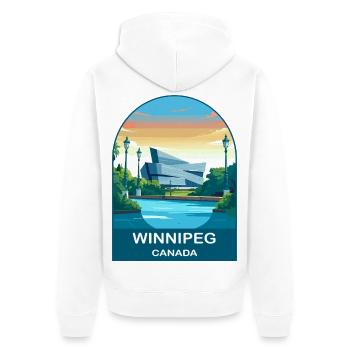 Winnipeg Canada Human Rights Museum Travel Art - Unisex Premium Organic Zip Hoodie - white - Back - Thijin (182cm)