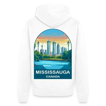 Mississauga Canada Absolute Towers Travel Art - Unisex Premium Organic Zip Hoodie - white - Back - Thijin (182cm)