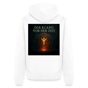 Der Klang vor der Zeit - Unisex Premium Bio Zip Hoodie - Weiß - Hinten - Thijin (182cm)