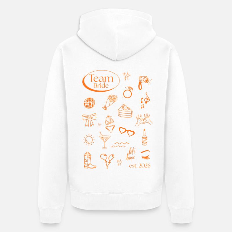Icônes de l’équipe Bride 2026 - Veste à capuche bio Premium Unisexe - blanc
