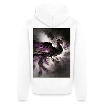 Zwielicht des Dunklen Phönix: Finsternis - Unisex Premium Bio Zip Hoodie - Weiß - Hinten - Thijin (182cm)