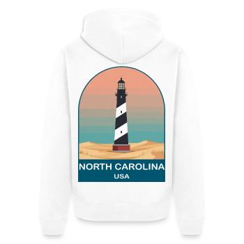 North Carolina USA Vintage-Reiseplakat - Unisex Premium Bio Zip Hoodie - Weiß - Hinten - Thijin (182cm)