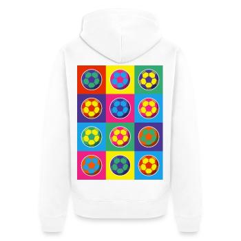 Motif de football Pop Art - Veste à capuche bio Premium Unisexe - blanc - Dos - Thijin (182cm)
