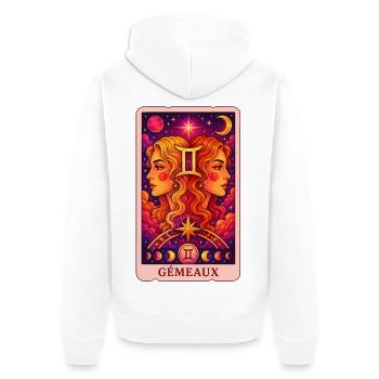 Tarot Gémeaux - Veste à capuche bio Premium Unisexe - blanc - Dos - Thijin (182cm)
