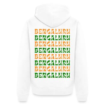Bengaluru Text Pattern - Unisex Premium Organic Zip Hoodie - white - Back - Thijin (182cm)