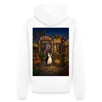 Beak's Future Awaits – Mystic Fairground Penguin - Unisex Premium Organic Zip Hoodie - white - Back - Thijin (182cm)