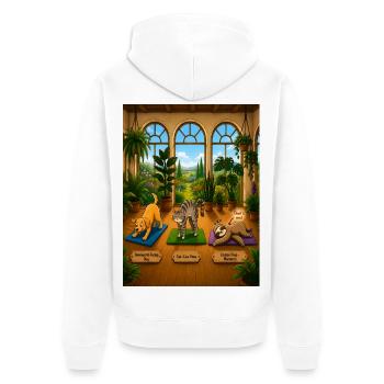 Posture du cadavre maîtrisée – Conception drôle de yoga paresseux - Veste à capuche bio Premium Unisexe - blanc - Dos - Thijin (182cm)