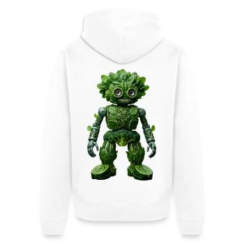 Verdant Automaton Avatar - Unisex Premium Organic Zip Hoodie - white - Back - Thijin (182cm)