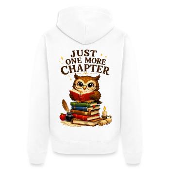 One more chapter - Unisex Premium Organic Zip Hoodie - white - Back - Thijin (182cm)