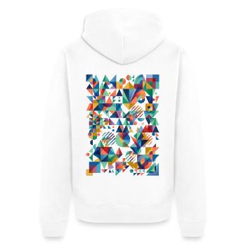 Abstract color mosaic - Unisex Premium Organic Zip Hoodie - white - Back - Thijin (182cm)
