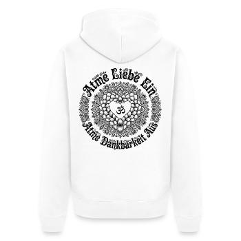 Atme Liebe Ein Atme Dankbarkeit Aus - Lotus Herz  - Unisex Premium Organic Zip Hoodie - white - Back - Thijin (182cm)