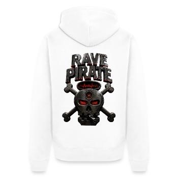 Crâne de Pirate Rave - Veste à capuche bio Premium Unisexe - blanc - Dos - Thijin (182cm)