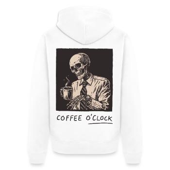 Heure du café - Veste à capuche bio Premium Unisexe - blanc - Dos - Thijin (182cm)