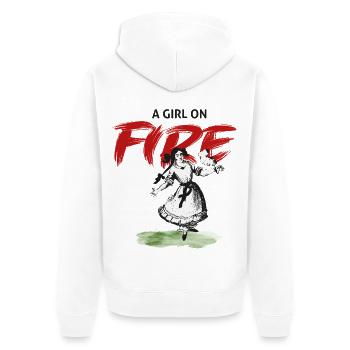 Fille en feu – Paulinchen - Veste à capuche bio Premium Unisexe - blanc - Dos - Thijin (182cm)