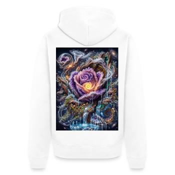 Crystal Rose - Unisex Premium Bio Zip Hoodie - Weiß - Hinten - Thijin (182cm)