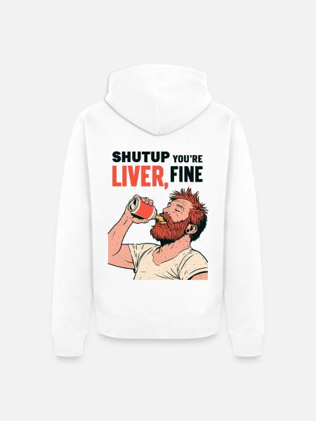 Biertrinker Spruch Illustration - Unisex Premium Bio Zip Hoodie - Weiß